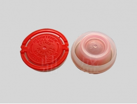 42MM Red Plastic Pull Up Cap With English Text For Metal Can